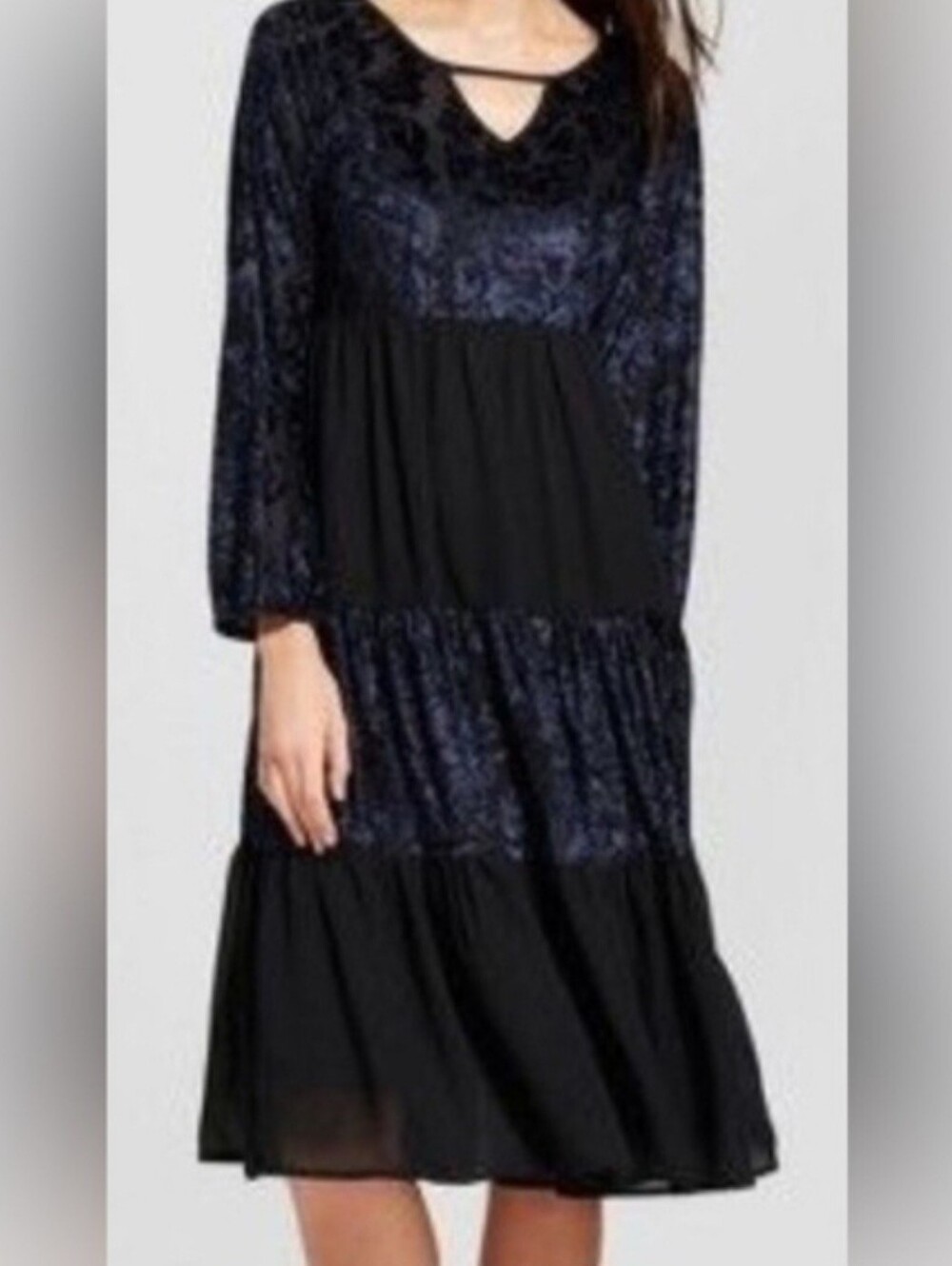 Knox Rose whimsigoth dark romantic velvet burnout Dark fairy Midi dress Small